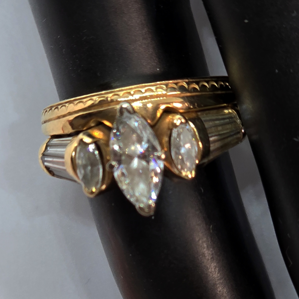 ✨️ Marquise Diamond Gold Ring Set ✨️ - Picture 9 of 12